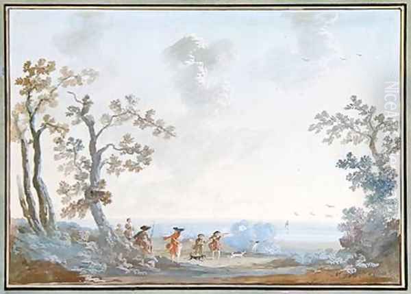 Huntsmen in a Landscape - view 1
