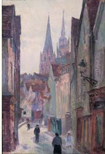 Vue Animee D'une Rue, Rouen by Louis Hayet