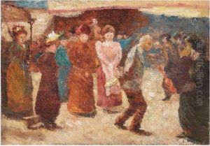 Personnages Dans La Rue by Louis Hayet