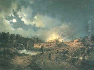 Village on Fire - Episode of the 1863 Insurrection by Adam Wiktor Malinowski
