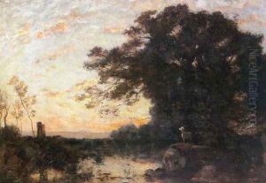 A Forest Sunset by Francois Maury