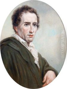 Portrait Of Antonio Canova, Bust-length, In A Green Coat by Sir George Hayter