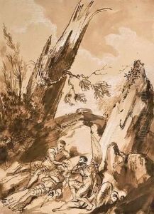 Paysage Avec Trois Soldats Paysage Avec Trois Soldats
