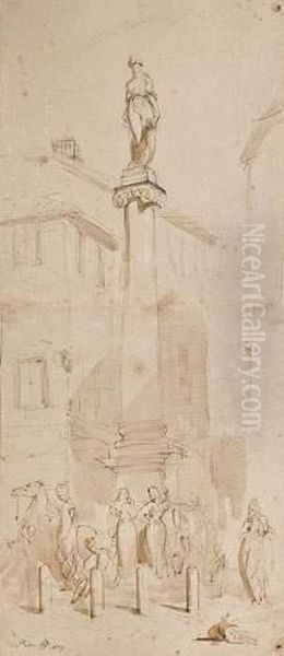 Colonne Sur Une Place De La Ville De Pise - view 1
