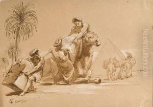La Caravane Au Pied Des Pyramides by Sir George Hayter