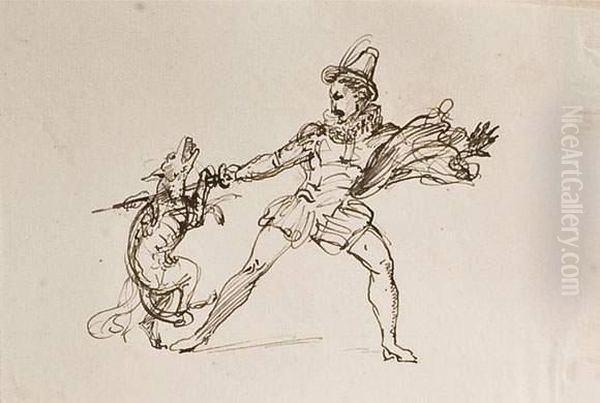Chien Transperce Par Une Epee - view 1