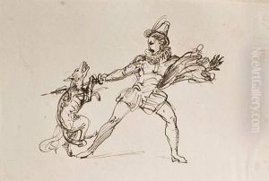 Chien Transperce Par Une Epee