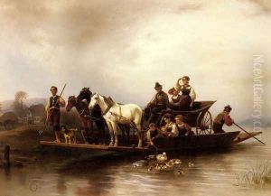 The Arrival of the Ferry by Wilhelm Alexander Meyerheim