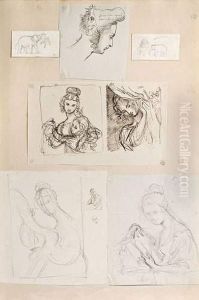 Femme Et Enfant Et Femme A La Fenetre by Sir George Hayter