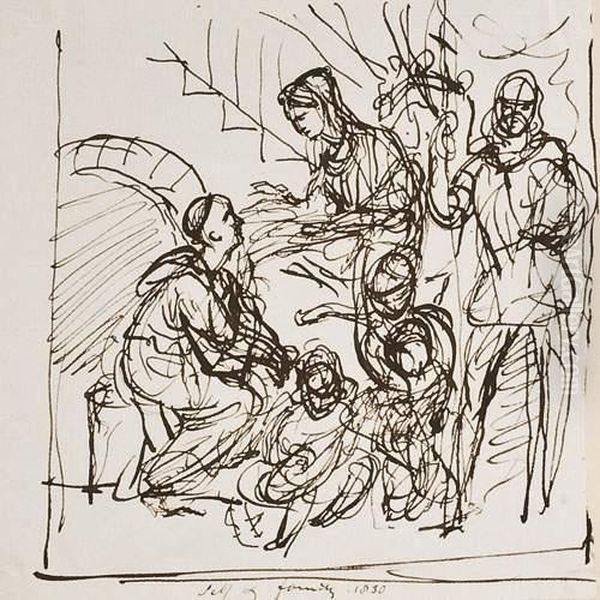 Sainte Famille Avec Un Religieux - view 1