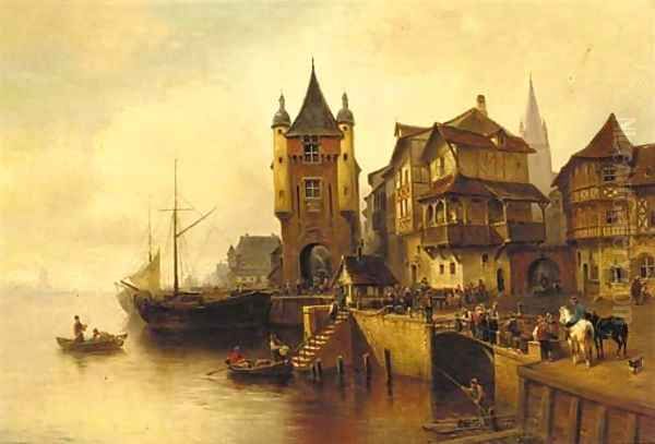A busy Dutch port - view 1