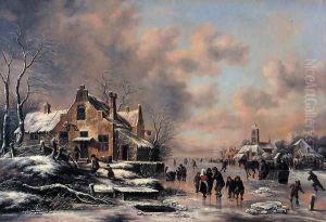 Winter Landscape 1660s by Claes Molenaar (see Molenaer)