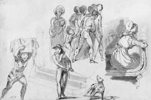 A Sheet Of Figure Studies by Sir George Hayter