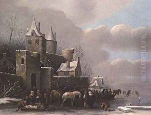 Winter Scene by Claes Molenaar (see Molenaer)