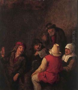 Boors merrymaking in an inn by Claes Molenaar (see Molenaer)
