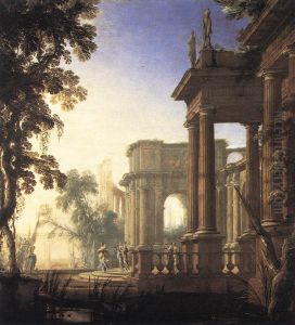 Landscape with Jephthah and his Daughter by Henri Mauperche