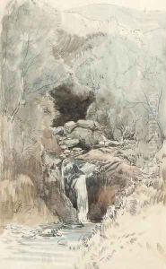 A moorland waterfall, Devon by John Middleton