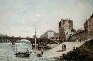 The Seine and the Port of Courbevoie by Gustave Mascart
