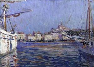 The Old Port Marseilles 1920 by Paul Mathieu