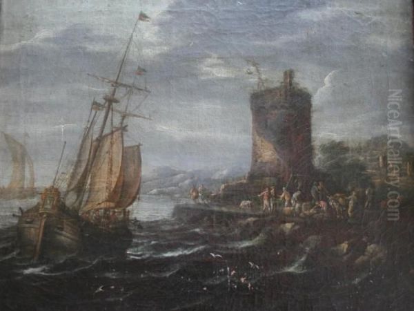 Coastal Scenes With Figures And Vessels - view 1