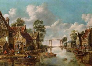 Dorfszene An Einem Fluss by Thomas Heeremans