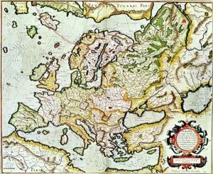 Map of Europe 1554 by Gerard Mercator