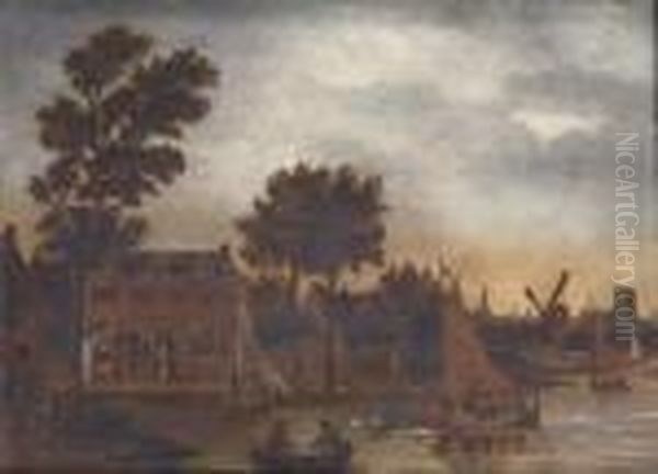 A River Landscape With A Town - view 1