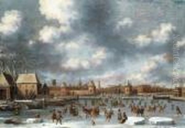 Figures Skating On A Frozen Lake - view 1