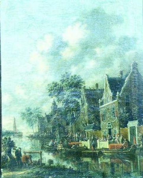 Boating Parties Along A Canal - view 1
