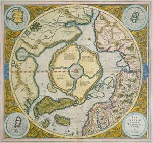 Septentrionalium Terrarum descriptio 1595 by Gerard Mercator