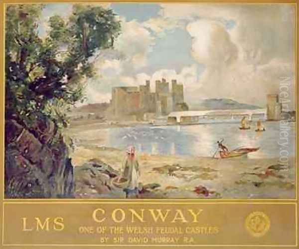 Conway Castle poster advertising the London Midland and Scottish Railway 1930 - view 1