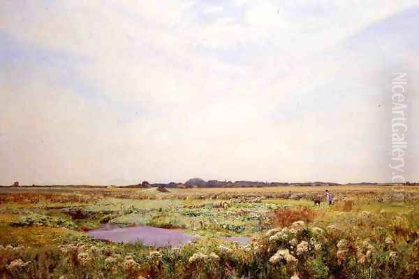 Spring Landscape with a Shepherd and His Dog - view 1
