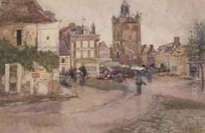 Market Day at Genilly France by David Murray