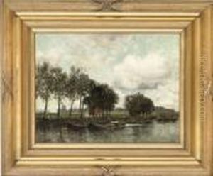 Boats On The Canal, Muiden by Karl Heffner