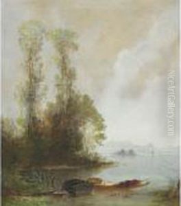 Abandoned Boats At River""""s Edge by Karl Heffner
