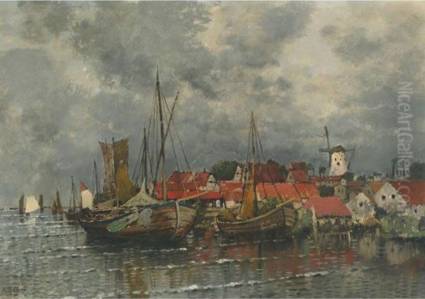 Fishing Boats In A Village Harbour - view 1