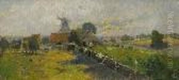 Landschaft Mit Windmuhle. - view 1