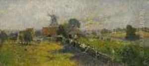 Landschaft Mit Windmuhle. Landschaft Mit Windmuhle.