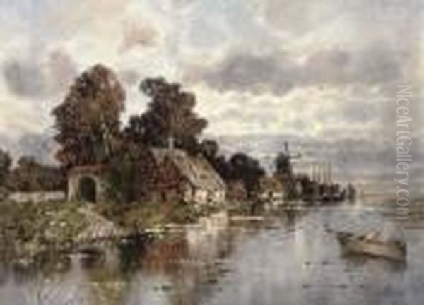 A Dutch Waterway At Dusk - view 1