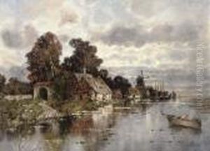 A Dutch Waterway At Dusk by Karl Heffner