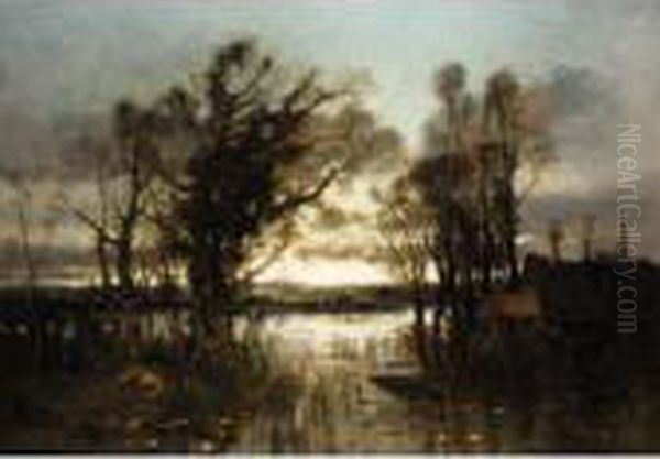 Evening Lake Scene - view 1