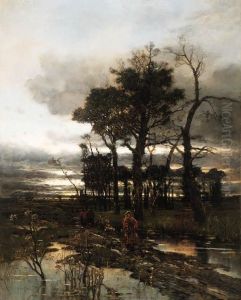An Evening Landscape, Norfolk by Karl Heffner