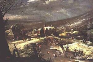 Countryside with Skaters by Josse de Momper