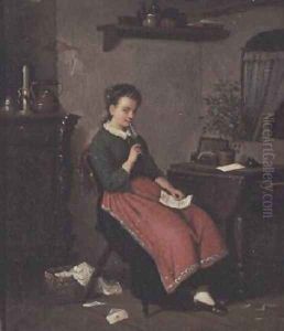 Young girl writing a love letter