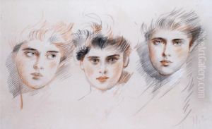 Les Trois Jeunes Femmes by Paul Cesar Helleu