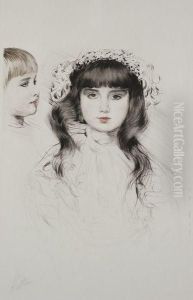 Deux Tetes D'enfants by Paul Cesar Helleu