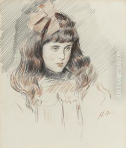 Portrait Of Ellen Helleu, The Artist's Daughter by Paul Cesar Helleu