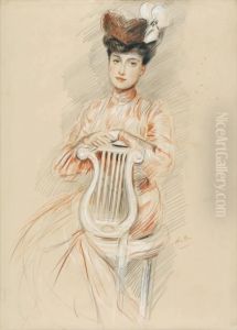 Elegante A La Chaise Longue by Paul Cesar Helleu
