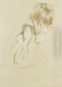 Portrait Of Ellen, The Artist's Daughter by Paul Cesar Helleu