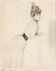 Elegante Au Gueridon by Paul Cesar Helleu